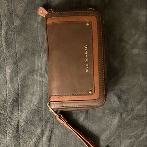stone mountain women’s wallet card holder clutch purse extra straps leather bag